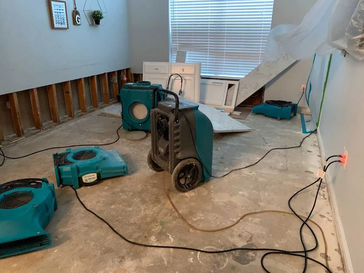 Dehumidifier in flood-cut room for Water Extraction & Removal in Sandusky